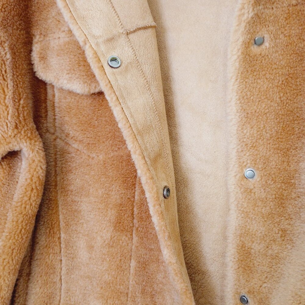 Eifini Tan Sherpa Fleece Cozy Teddy Jacket - Picture 6 of 12